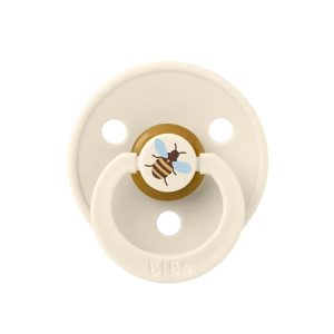 BIBS játszócumi - Studio Méhecske Colour natúr kaucsuk 0-6 hó krémfehér 1db tasakban