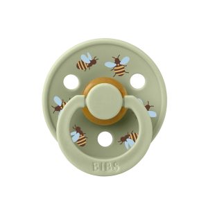 BIBS játszócumi - Studio Méhecskék Colour natúr kaucsuk 18-36 hó zsálya 1db tasakban
