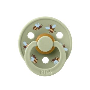 BIBS játszócumi - Studio Méhecskék Colour natúr kaucsuk 0-6 hó zsálya 1db tasakban