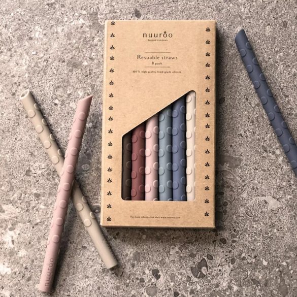 Nuuroo szilikon szívószál (8db) - Színes manó palota