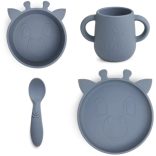 Nuuroo 4 részes szilikon étkészlet - Sötétkék zsiráf manó palota