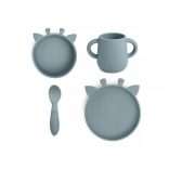 Nuuroo 4 részes szilikon étkészlet - Szürke zsiráf manó palota