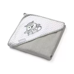   BabyOno fürdõlepedõ kapucnis bambusz 100x100cm szürke róka 346/03