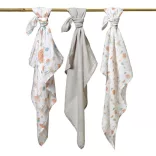 BabyOno textilpelenka színes 3db bambusz világosszürke 397/09