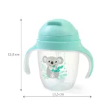 BabyOno itatópohár szívószállal füllel 240ml menta 1464/03