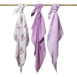 BabyOno textilpelenka színes 3db bambusz lila 397/11