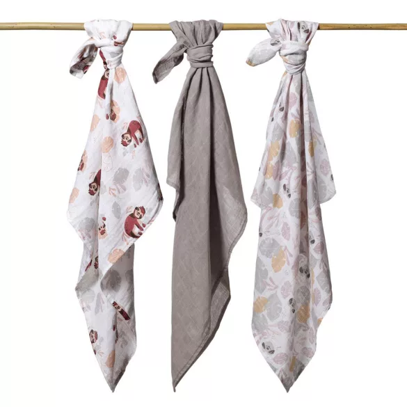 BabyOno textilpelenka színes 3db szürke 348/10