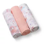 BabyOno textilpelenka színes 3db rózsaszín balerinamintás 348/11