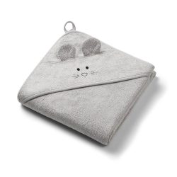   BabyOno fürdõlepedõ kapucnis bambusz 100x100cm egérfülekkel szürke 1553/03