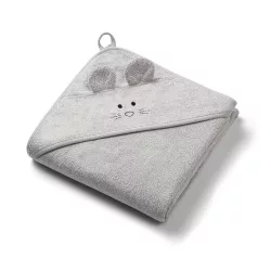   BabyOno fürdõlepedõ kapucnis bambusz 100x100cm egérfülekkel szürke 1553/03