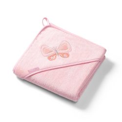   BabyOno fürdõlepedõ kapucnis bambusz 100x100cm rózsaszín lepke 346/04