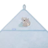 BabyOno fürdõlepedõ kapucnis bambusz 100x100cm kék farkas 346/05