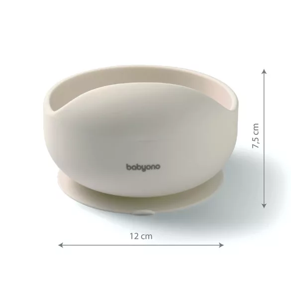BabyOno tálka szilikon tapadó aljú bézs 1481/04