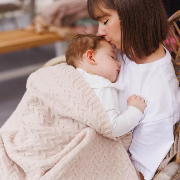 BabyOno babatakaró merino gyapjú kötött 75x100cm világos bézs 1648/01