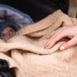 BabyOno babatakaró merino gyapjú kötött 75x100cm sötét bézs 1648/02