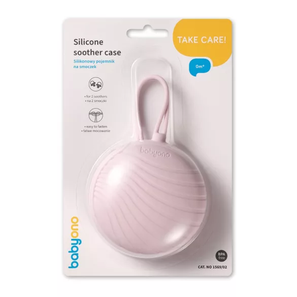 BabyOno cumitartó tok 2 cuminak szilikon cipzárral rózsaszín 1569/02