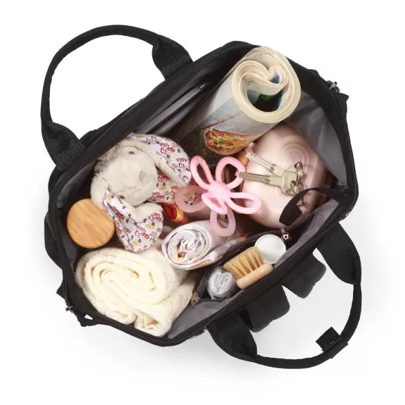 BabyOno pelenkázó táska MODERN STYLE hátizsák 27x40x19cm fekete 1649/01