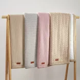 BabyOno babatakaró pamut/sherpa kötött 75x100cm szürke 1658