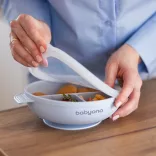 BabyOno babatányér - tapadó aljú, fedeles, 3 rekeszes kék 1661/01