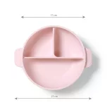 BabyOno babatányér - tapadó aljú, fedeles, 3 rekeszes rózsaszín 1661/02