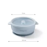 BabyOno babatányér - tapadó aljú, fedeles, mély kék 1662/01