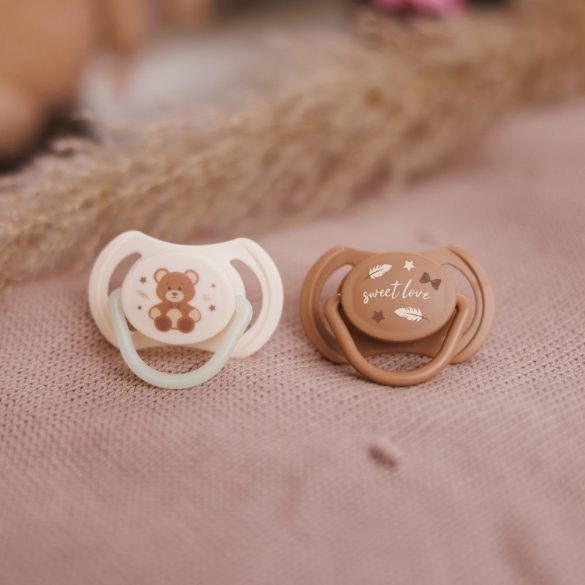 BabyOno játszócumi szimmetrikus szilikon dupla  Sweet Love 0-6 hó 1669/01