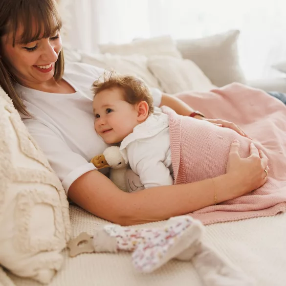 BabyOno babatakaró pamut/plüss kötött 75x100cm rózsaszín 1671/01