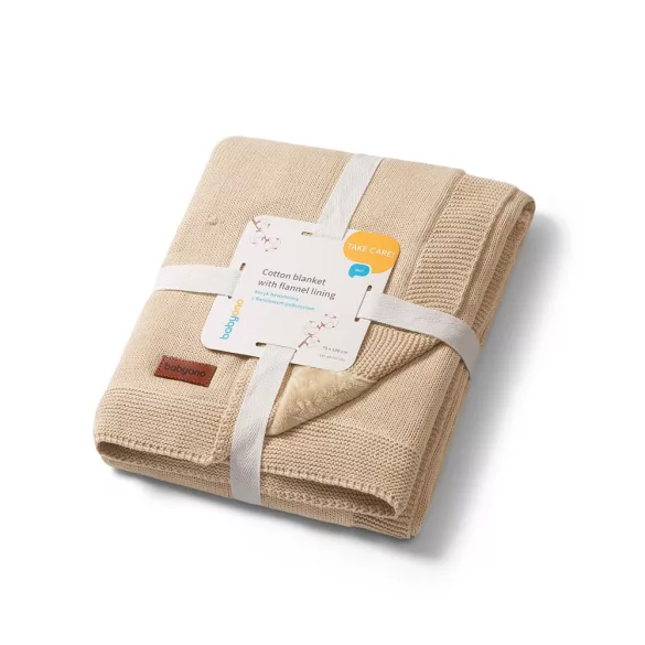 BabyOno babatakaró pamut/plüss kötött 75x100cm bézs 1671/02