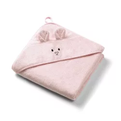   BabyOno fürdõlepedõ kapucnis bambusz 100x100cm egérfülekkel púderrózsaszín 1553/04