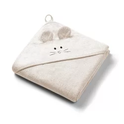   BabyOno fürdõlepedõ kapucnis bambusz 100x100cm egérfülekkel krémszínû 1553/05