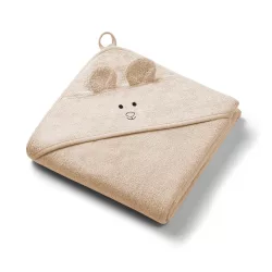   BabyOno fürdõlepedõ kapucnis bambusz 100x100cm egérfülekkel sötét bézs 1553/06