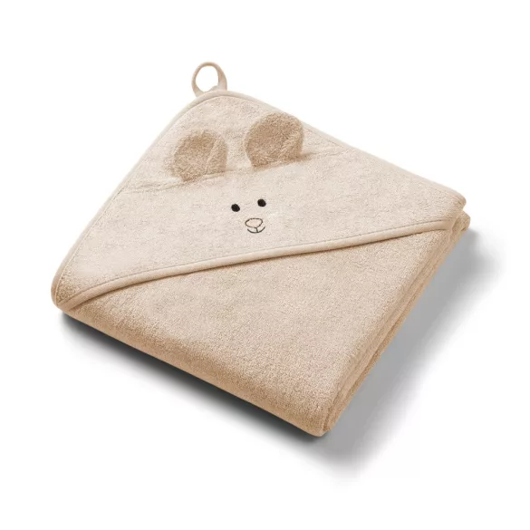 BabyOno fürdõlepedõ kapucnis bambusz 100x100cm egérfülekkel sötét bézs 1553/06