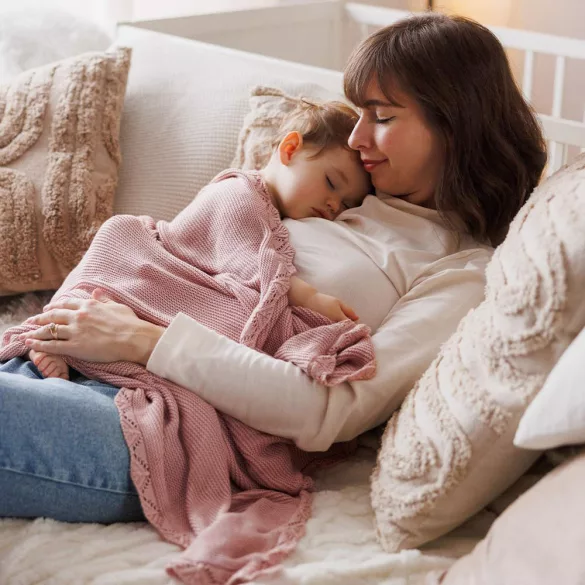 BabyOno babatakaró bambusz kötött 75x100cm rózsaszín 1674/01