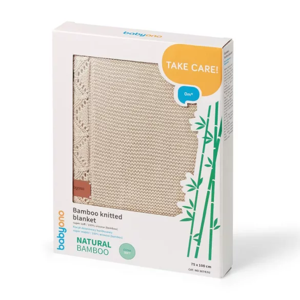 BabyOno babatakaró bambusz kötött 75x100cm bézs 1674/02