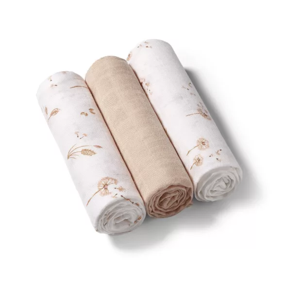 BabyOno textilpelenka színes 3db bambusz bézs 397/13