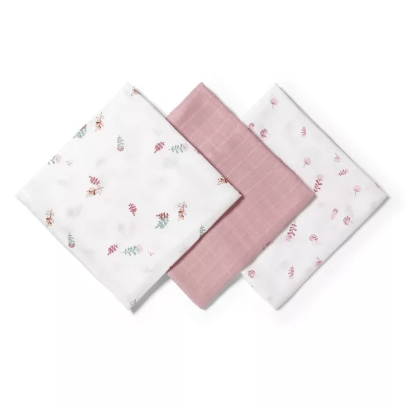 BabyOno textilpelenka színes 3db bambusz rózsaszín 397/14