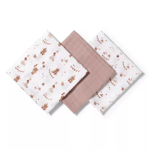 BabyOno textilpelenka színes 3db bambusz barna 397/15