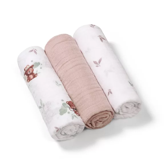 BabyOno textilpelenka színes 3db bézs macimintás 348/14
