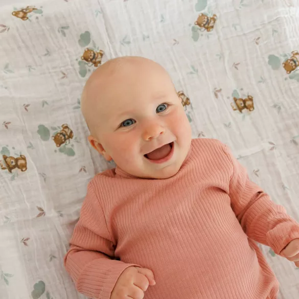 BabyOno textilpelenka színes 3db bézs macimintás 348/14