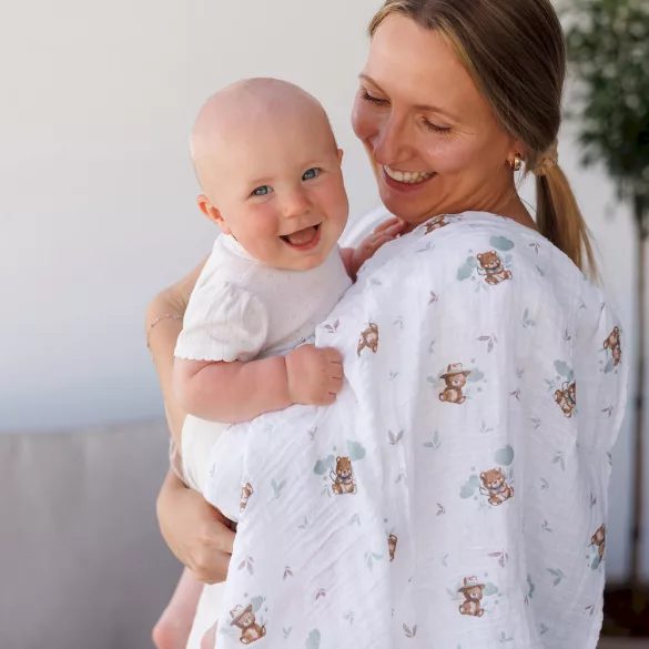 BabyOno textilpelenka színes 3db bézs macimintás 348/14