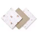 BabyOno textilpelenka színes 3db taupe macimintás 348/15
