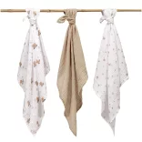 BabyOno textilpelenka színes 3db taupe macimintás 348/15