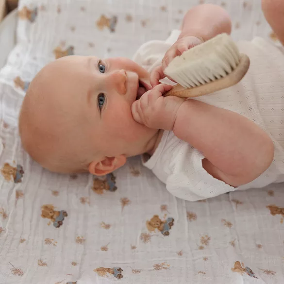 BabyOno textilpelenka színes 3db taupe macimintás 348/15