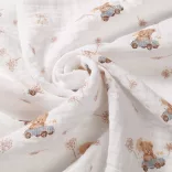 BabyOno textilpelenka színes 3db taupe macimintás 348/15