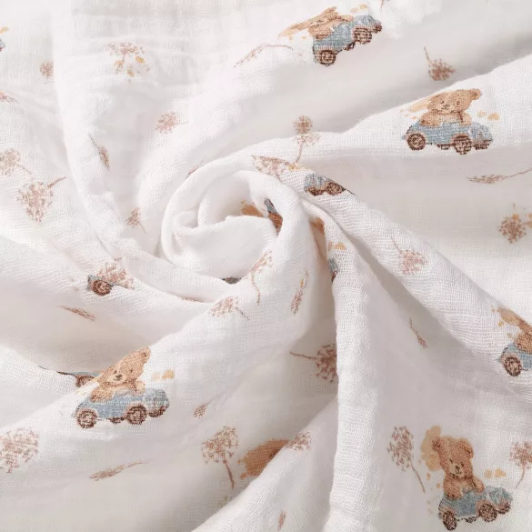 BabyOno textilpelenka színes 3db taupe macimintás 348/15