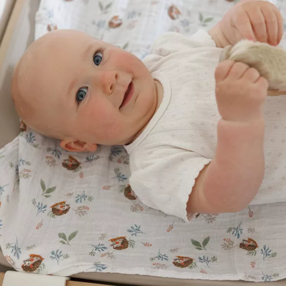 BabyOno textilpelenka színes 3db acélszürke sünimintás 348/16