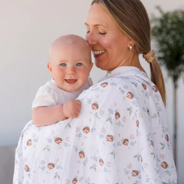 BabyOno textilpelenka színes 3db acélszürke sünimintás 348/16