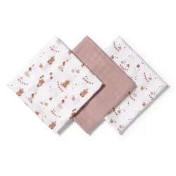   BabyOno textilpelenka színes 3db világosbarna lufis macimintás 348/18