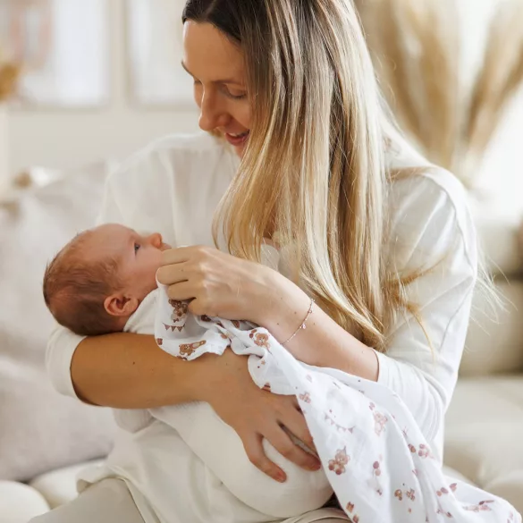 BabyOno textilpelenka színes 3db világosbarna lufis macimintás 348/18