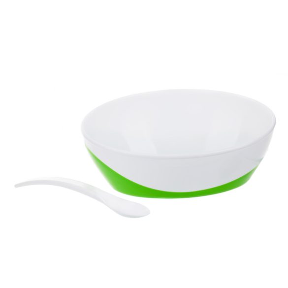 Canpol babies Tál Kanállal és Fedéllel 350ml (9h+) Little Cow - Zöld